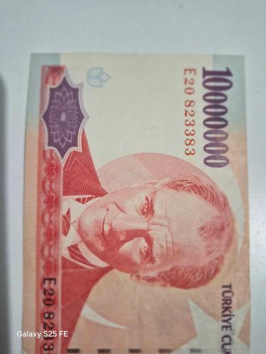10000000 Türk Lirası 7 Emisyon  On Milyon  TL Çok Çok ++Temiz  Kondisyon