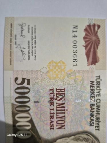 5000000 Türk Lirası 7 Emisyon  Beş Milyon  TL Çil Altı  Kondisyon