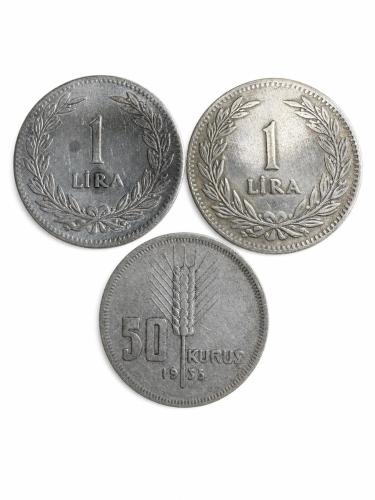 1 Lira 1947 – 1 Lira 1948 – 50 Kuruş 1935 | Toplam 21 Gr Gümüş Madeni Para Lotu