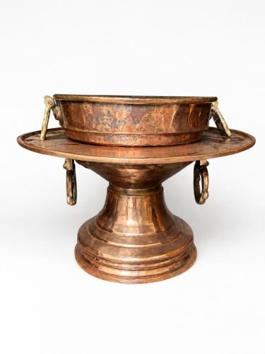 Osmanlı Dönemi Antika Bakır Mangal (1920–1940) – 39 cm / 7 Kg