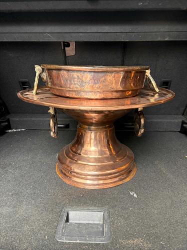 Osmanlı Dönemi Antika Bakır Mangal (1920–1940) – 39 cm / 7 Kg