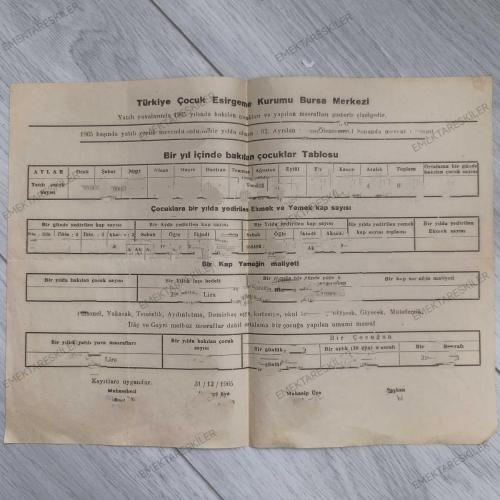 1965 Yılı Koleksiyonluk ve Nadir Belge