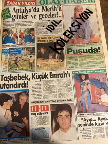 SABAH YILDIZI AKTÜELİTE VE MAGAZİN GAZETESİ - DOĞUM GÜNÜ HEDİYESİ (TURKİSH - NEWSPAPER) - 11 HAZİRAN 1987 - TAM TAKIM 8 SAYFADIR -Cengiz Coşkuner Tam Sayfa Poster-Kadir İnanır-Merih Fırat-Türkan Şoray-Cihan Ünal-Fatoş Sezer-Hülya Avşar-Ferdi Özbeğen-Perihan Savaş-Yılmaz Zafer-Joan Collins-Şakir Öner-Yonca Yücel-Neşe Aksoy-Küçük Emrah-Gönül Yazar-Ercan-Stephanie-Diana-Iris Staube-Erdal-Talay Erker-Kadir İnanır’ın foyası ortaya çıktı-İşte Kadir’in vazgeçemediği çıplak-Antalya macerasının içyüzü 3 üncü sayfamızda-Türkan Şoray koynunda yılan besliyor-Hülya Avşar pusuda-Ferdi Özbeğen’i ağlatan nikah-Damadıyla sevişen ünlü işveren-Eski milli futbolcu B Mehmet’i çıldırtan göğüsler-5 milyonluk poz-Bir Türk’e gönül verdim Ama futbolcu olmasaydı-Türkan Sultan rakibesiyle aynı filmde-Sosyetik kleptoman yemi nasıl yuttu-Gizli nikah açık balayı-Diana’nın gardrobu küçük bir mağaza gibi-Aç gözlü prenses-Eskimeyen eskiler-Joan Collins bir moruktur-Şakir Öner’i zayıflatan kaçamak-Arap yolu beklerim-Neş