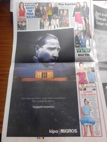 Posta Gazetesi - Turkish Newspaper - 10 Kasım 2017 - Atam biz seni unutmak için sevmedik - Atatürk'ü ölümünün 79. Yılında özlemle anıyoruz - Türk milletine nasip olmuş en büyük dahi yazan Candaş Tolga Işık - Beylikdüzü belediye başkanı Ekrem İmamoğlu Atatürk ve cumhuriyet genci olmaktan onur duyuyorum röportaj -  DEAŞ'a 10 Kasım operasyonu - Recep Tayyip Erdoğan cam filmi yasağı yanlış - Türkiye İş Bankası Atatürk anması tam sayfa - KİPA Migros Atatürk'ü saygıyla anıyoruz - Işık Üniversitesi Atatürk'ü anıyor - Cem Yılmaz oğlum Aleyna Tilki'nin telefonunu istiyor - Recep Tayyip Erdoğan FETÖ'cüleri kastederek neredesiniz dedi - annesi Ali İsmail Korkmaz için koşacak - Ekrem İmamoğlu Trabzon lisesi'ne Atatürk anıtı hediye edeceğiz - televizyon kanalları Atatürk için bugün özel program hazırladı - İlber Ortaylı - Koç holding Atatürk anması tam sayfa - yol ayrımı filmi başrolde Şener Şen tam sayfa ilan - tarihi Karaköy balıkçısı Atatürk anması - Galatasaray'da Lavezzi bombası -10 Kasım 1938