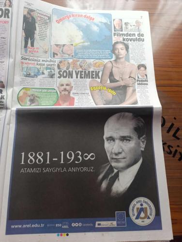 Posta Gazetesi - Turkish Newspaper - 10 Kasım 2017 - Atam biz seni unutmak için sevmedik - Atatürk'ü ölümünün 79. Yılında özlemle anıyoruz - Türk milletine nasip olmuş en büyük dahi yazan Candaş Tolga Işık - Beylikdüzü belediye başkanı Ekrem İmamoğlu Atatürk ve cumhuriyet genci olmaktan onur duyuyorum röportaj -  DEAŞ'a 10 Kasım operasyonu - Recep Tayyip Erdoğan cam filmi yasağı yanlış - Türkiye İş Bankası Atatürk anması tam sayfa - KİPA Migros Atatürk'ü saygıyla anıyoruz - Işık Üniversitesi Atatürk'ü anıyor - Cem Yılmaz oğlum Aleyna Tilki'nin telefonunu istiyor - Recep Tayyip Erdoğan FETÖ'cüleri kastederek neredesiniz dedi - annesi Ali İsmail Korkmaz için koşacak - Ekrem İmamoğlu Trabzon lisesi'ne Atatürk anıtı hediye edeceğiz - televizyon kanalları Atatürk için bugün özel program hazırladı - İlber Ortaylı - Koç holding Atatürk anması tam sayfa - yol ayrımı filmi başrolde Şener Şen tam sayfa ilan - tarihi Karaköy balıkçısı Atatürk anması - Galatasaray'da Lavezzi bombası -10 Kasım 1938