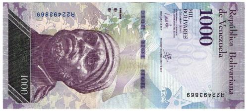 Venezuela 2017 Yılı 1,000 Bolivar Çil