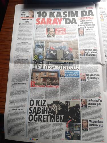 Hürriyet Gazetesi - Turkish Newspaper - 10 Kasım 2016 - Atatürk'e 78 yıllık Hasret - Mustafa Kemal Atatürk tam 78 yıl önce bugün aramızdan ayrıldı fotoğraf - Atatürk'ü anma törenleri Bu yıl Beştepe sarayında - Donald Trump ABD'nin 45. Başkanı oldu - Türkiye İş Bankası Atatürk anması tam sayfa Fotoğraflı - Atatürk'ü anarak yayınlıyorum yazan Ahmet Hakan - Migros atamızı saygı ve özlemle anıyoruz - İstanbul Barosu başkanlığı Atatürk fikrimizdesin - Işık okulları Atatürkü saygı ve minnetle anıyoruz - Atatürk'ün Konya ziyaret sırasındaki kız çocuğu öğretmen Sabiha Özar Fotoğrafı - Atatürk'ün Samsun'dan Amasya'ya gidişinde kullandığı 98 kilometrelik yol açık hava müzesi olacak - Atatürk'ün Havza'da kaldığı ev Fotoğrafı - Recep Tayyip Erdoğan Atatürk adını tarihe nakşettirmiş Kahraman asker büyük devlet adamı - Binali Yıldırım Atatürk'ün en büyük eseri bugün yüksek itibara sahip - Koç holding Atatürk anması tam sayfa  - Kurukahveci Mehmet Efendi Atatürk'ü saygıyla anıyoruz - 10 Kasım 1938