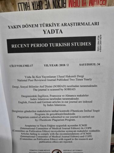 Yakın Dönem Türkiye Araştırmaları (YADTA) / Recent Period Turkish Studies Cilt:17 Yıl:2018 Sayı:34 Trablusgarp Savaşı ve İzmir'deki İtalyanlar Barış G