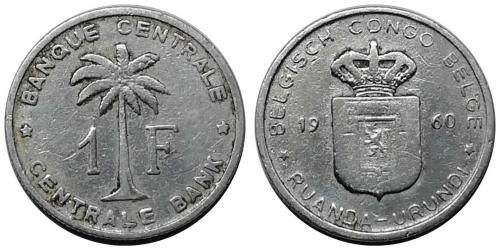 Belçika Kongosu 1960 Yılı 1 Frank ÇT