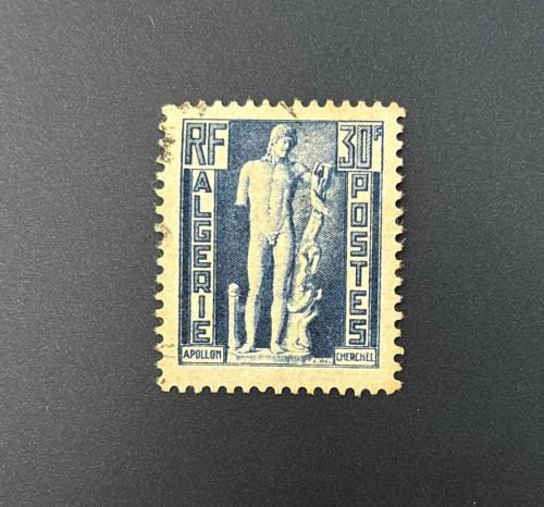 Cezayir Pulu - Algerie Stamp - Postadan Geçmiş Pul Filateli -  Damgalı -  Apollon heykeli temalı pul , 30 PARA - YABANCI PULLAR-NOSTALJİK DOĞUM GÜNÜ HEDİYESİ