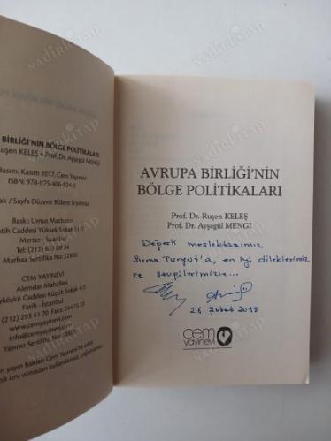 Avrupa Birliğinin Bölge Politikaları [ Ruşen Keleş ve Ayşegül Mengü Tarafından İmzalı - İthaflı ]