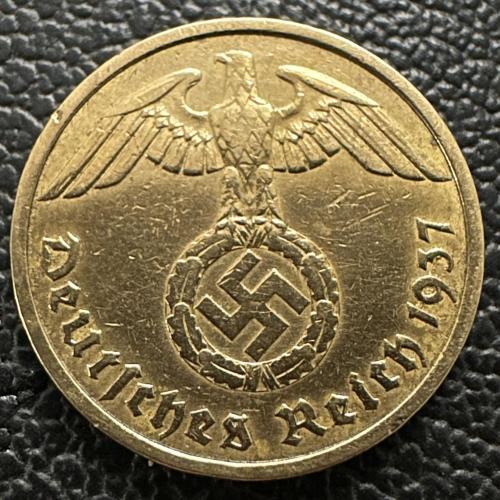 Nazi Almanyası 10 Reichspfennig 1937 A. Üçüncü Reich. Yüksek Kondisyon.
