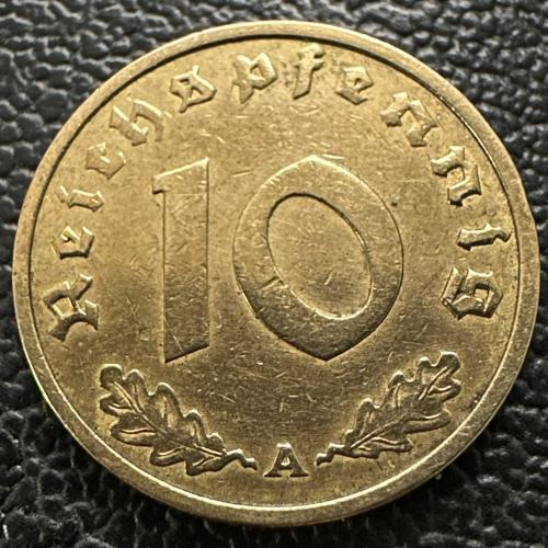 Nazi Almanyası 10 Reichspfennig 1937 A. Üçüncü Reich. Yüksek Kondisyon.