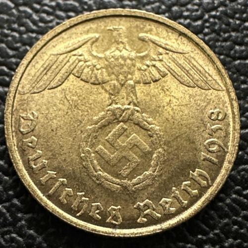 Nazi Almanyası 5 Reichspfennig 1938 D. Üçüncü Reich. Yüksek Kondisyon.