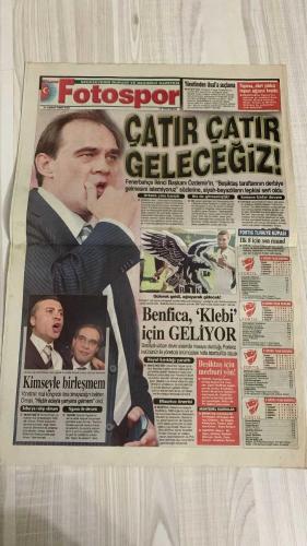 FOTOSPOR SPOR GAZETESİ - TURKISH NEWSPAPER - DOĞUM GÜNÜ HEDİYESİ  - EKSİKSİZ TAM TAKIM GAZETE - 21 ŞUBAT 2006 SALI  ÖZLEM TEZCAN – ENDAL AKDENİZ – MEHMET TORUN – NICOLAS ANELKA – MARCO AURELIO – ÜMİT ÖZAT – ERIK GERETS – ÖZHAN CANAYDIN – HAKAN ŞÜKÜR – HASAN ŞAŞ – NECATİ ATEŞ – ÜMİT KARAN – STJEPAN TOMAS – SASA ILIÇ – MONDRAGON – SONG – SAIDOU – SERGEN YALÇIN – TÜMER METİN – JUN – GÖKHAN GÜLEÇ – AHMED HASSAN – İBRAHİM ÜZÜLMEZ – TURGAY KIRAN – SELAHATTİN BEYAZIT – ADNAN POLAT – ONAL AYSAL – MUSTAFA SARIGÜL – ERGUN GÜRSOY – FARUK SÜREN – MEHMET CANSUN – ALİ DURÜST – CENGİZ ÖZYALÇIN – OSMAN GÜNERİ – NİHAT ÖZDEMİR – FİKRET ORMAN – SÜLEYMAN SEBA – MUSTAFA KOÇ – ALİ KOÇ – AZİZ YILDIRIM – JOSE KLEBERSON – LUIS FELIPE VIEIRA – GEOVANNI MAURICO – HALUK ULUSOY – RECEP TAYYİP ERDOĞAN – MEHMET ALİ ŞAHİN  REKORTMEN İDDAACILAR: ÖZLEM TEZCAN 190.94 ORANLA BİRİNCİ, ENDAL AKDENİZ İKİNCİ, MEHMET TORUN ÜÇÜNCÜ – TRABZONSPOR GAZİANTEPSPOR’U SZYMOWIAK VE DJOKAL’İN GOLLERİYLE 2-0 YENDİ – FENERBAHÇE ANKARASPOR