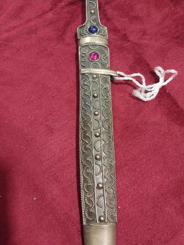 Çerkez Kaması,  Dekoratif Telkari işçilikli Çerkez Kaması..34 cm..