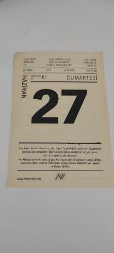 27 Haziran 2015-Orijinal Takvim Yaprağı-Doğum Günü-Söz,Nişan,Nikâh,Düğün ve Önemli Günler Hediyesi-Nesin Vakfı Takvimi-Hür Markopaşa'nın 8. sayısı çıkıyor; Rifat Ilgaz sahibi ve yazıişleri müdürü (1949). Varma'da (1966), Vakıfta 
