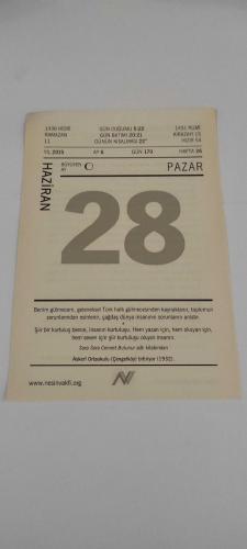 28 Haziran 2015-Orijinal Takvim Yaprağı-Doğum Günü-Söz,Nişan,Nikâh,Düğün ve Önemli Günler Hediyesi-Nesin Vakfı Takvimi-Askeri Ortaokulu (Çengelköy) bitiriyor (1932).-Bizim Eve Amerikalı Misafir Gelecek-Aziz Nesin'in Hangi Parti Kazanacak adlı kitabından.