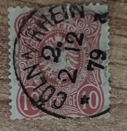 ALMANYA-1875 -10 PFENNIG_ damgalı pul