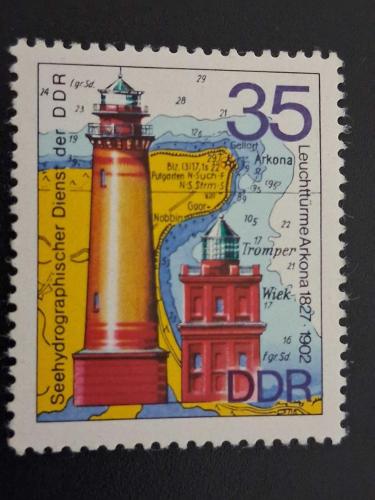 Germany: Leuchttürme Arkona 1827-1902.  Seehydrographischer Dients der DDR 35  STAMP ( Alman Pulu )