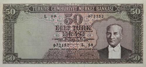 5. Emisyon 6. Tertip 50 Türk Lirası - L59 072152 - (ÇT+)