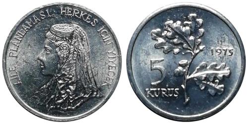 1975 Yılı 5 Kuruş FAO Aile Planlaması ÇİL (+)