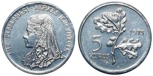 1975 Yılı 5 Kuruş FAO Aile Planlaması ÇİL (+)
