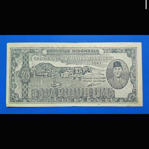 Endonezya 25 rupi 1947 Ççt(+) / XF(+) Güzel kondisyonda