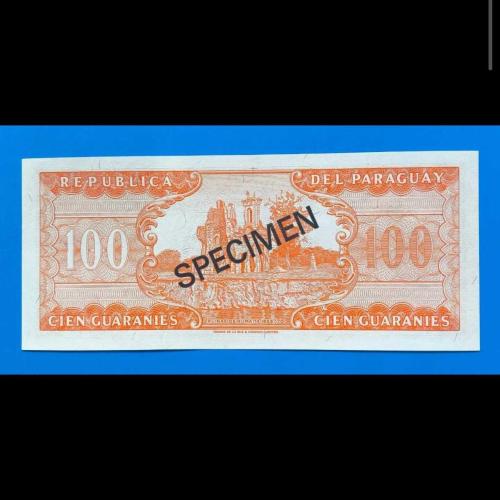 Paraguay 100 guarani 1952 Çil / UNC SPECIMEN