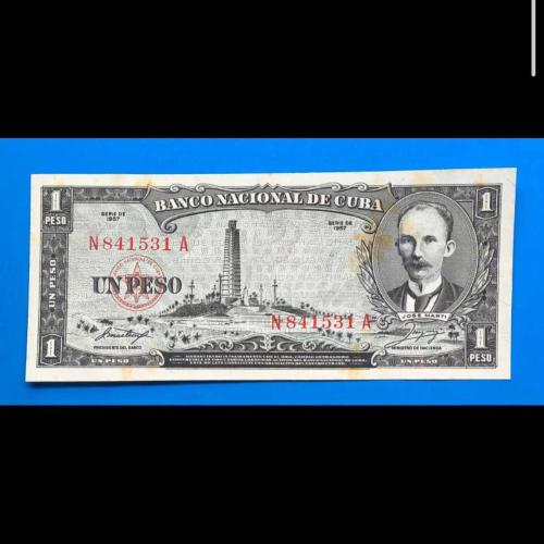 Küba 1 peso 1957 Çil(-) / UNC(-) Lekeli