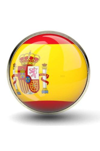 İspanya (Spain) Bayrak Rozeti Paslanmaz Çelik Yaka Pin