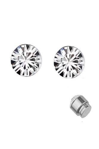 Kahverengi Zirkon Taşlı 6 mm Mıknatıslı Deliksiz Küpe 1 Çift Manyetik Fake Küpe