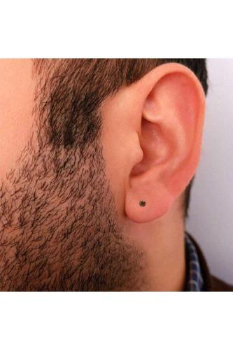 Kahverengi Zirkon Taşlı 3 mm Mıknatıslı Deliksiz Küpe 1 Çift Manyetik Fake Küpe