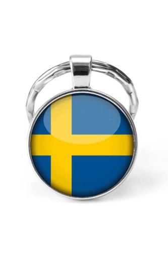 İsveç Sweden Bayrağı Metal Anahtarlık Ülke Temalı Hediyelik