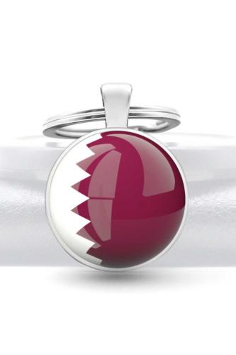 Katar Qatar Bayrağı Metal Anahtarlık Ülke Temalı Hediyelik