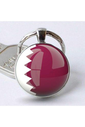 Katar Qatar Bayrağı Metal Anahtarlık Ülke Temalı Hediyelik