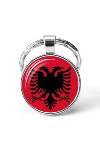Arnavutluk Albania Bayrağı Metal Anahtarlık Ülke Temalı Hediyelik