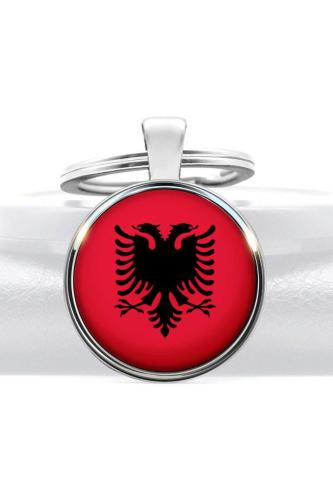 Arnavutluk Albania Bayrağı Metal Anahtarlık Ülke Temalı Hediyelik