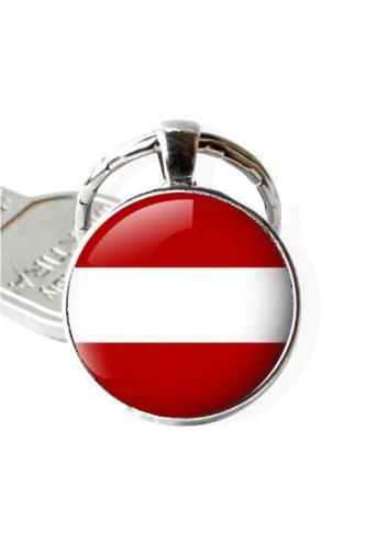 Avusturya Austria Bayrağı Metal Anahtarlık Ülke Temalı Hediyelik