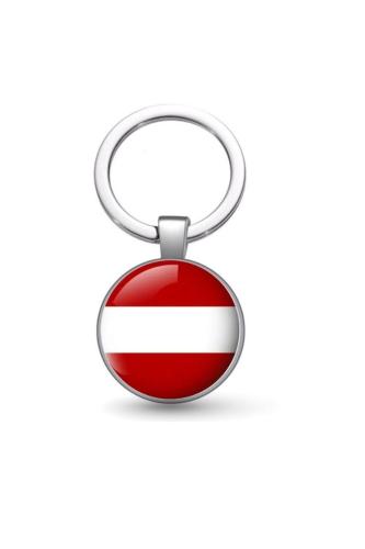 Avusturya Austria Bayrağı Metal Anahtarlık Ülke Temalı Hediyelik
