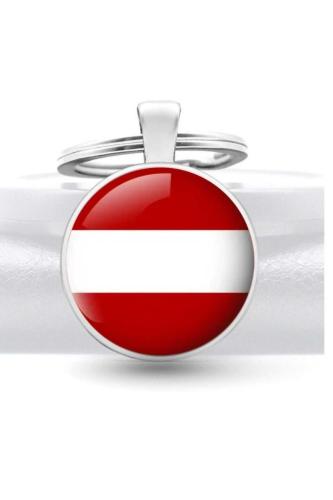 Avusturya Austria Bayrağı Metal Anahtarlık Ülke Temalı Hediyelik