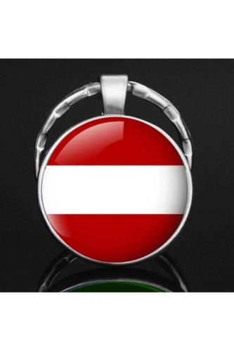 Avusturya Austria Bayrağı Metal Anahtarlık Ülke Temalı Hediyelik
