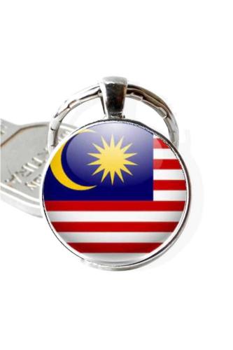 Malezya Malaysia Bayrağı Metal Anahtarlık Ülke Temalı Hediyelik