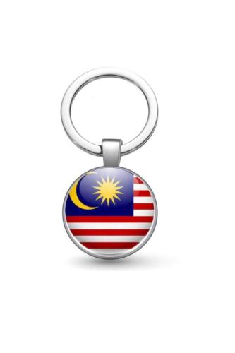 Malezya Malaysia Bayrağı Metal Anahtarlık Ülke Temalı Hediyelik