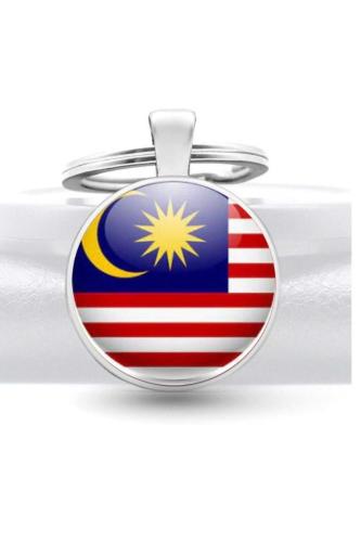 Malezya Malaysia Bayrağı Metal Anahtarlık Ülke Temalı Hediyelik