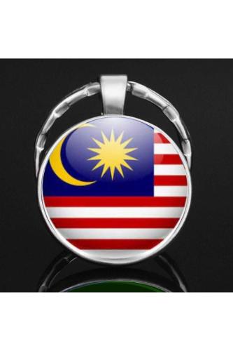 Malezya Malaysia Bayrağı Metal Anahtarlık Ülke Temalı Hediyelik