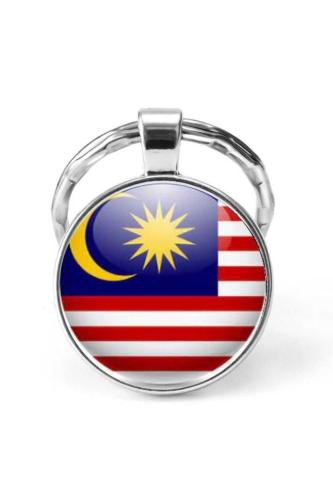 Malezya Malaysia Bayrağı Metal Anahtarlık Ülke Temalı Hediyelik