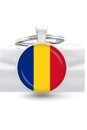 Romanya Romania Bayrağı Metal Anahtarlık Ülke Temalı Hediyelik