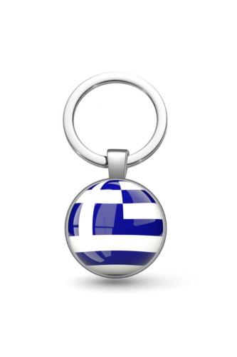 Yunanistan Greece Bayrağı Metal Anahtarlık Ülke Temalı Hediyelik