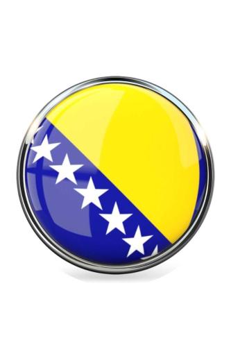 Bosna Hersek (Bosnia and Herzegovina) Bayrak Rozeti - Paslanmaz Çelik Yuvarlak Yaka Rozeti